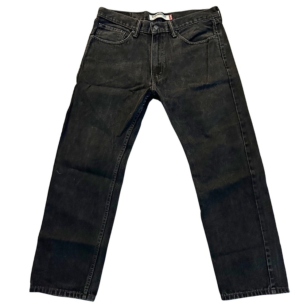 Levi's 505 Men's Jeans 34x29 Straight Leg Faded Black Denim Regular Fit Pants